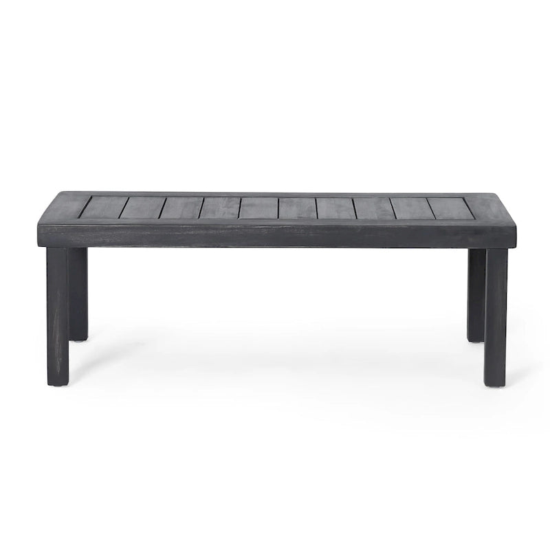 Louver Outdoor Acacia Wood Outdoor 4pc Chat Set with Cushions by Christopher Knight Home