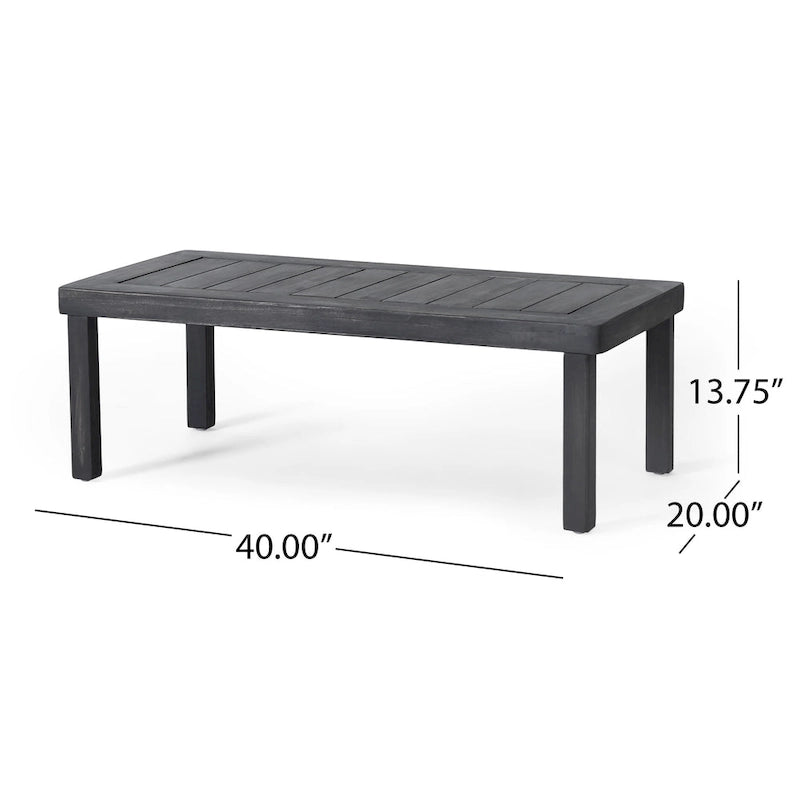 Louver Outdoor Acacia Wood Outdoor 4pc Chat Set with Cushions by Christopher Knight Home