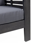 Louver Outdoor Acacia Wood Outdoor 4pc Chat Set with Cushions by Christopher Knight Home