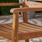 Set da pranzo da esterni Stamford a 5 pezzi in legno di acacia con base a X di Christopher Knight Home