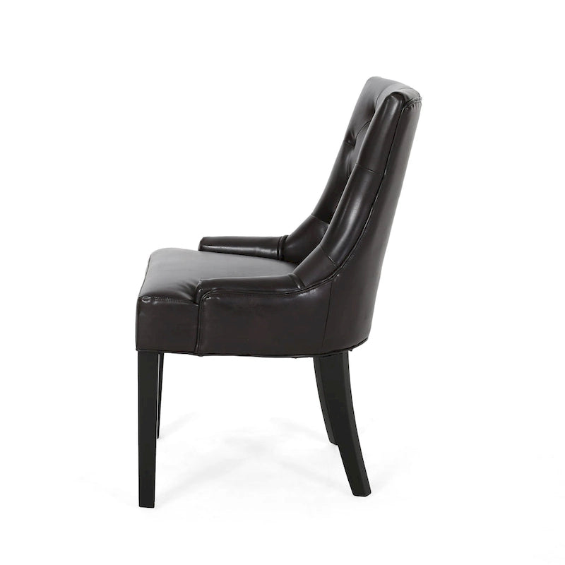 Hayden Contemporary Tufted Bonded Leather Dining Chairs (Set of 4) by Christopher Knight Home