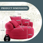 Boucle Upholstered Tufted Barrel Accent Living Room Chair With Toss Pillows