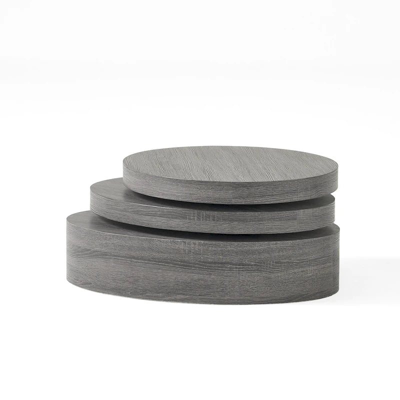 Carson Oval Mod Rotating Wood Coffee Table by Christopher Knight Home