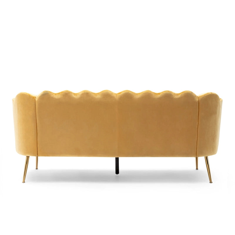 Reitz Glam Velvet Shell 3 Seater Sofa by Christopher Knight Home - 76.25 L x 29.25 W x 33.50 H
