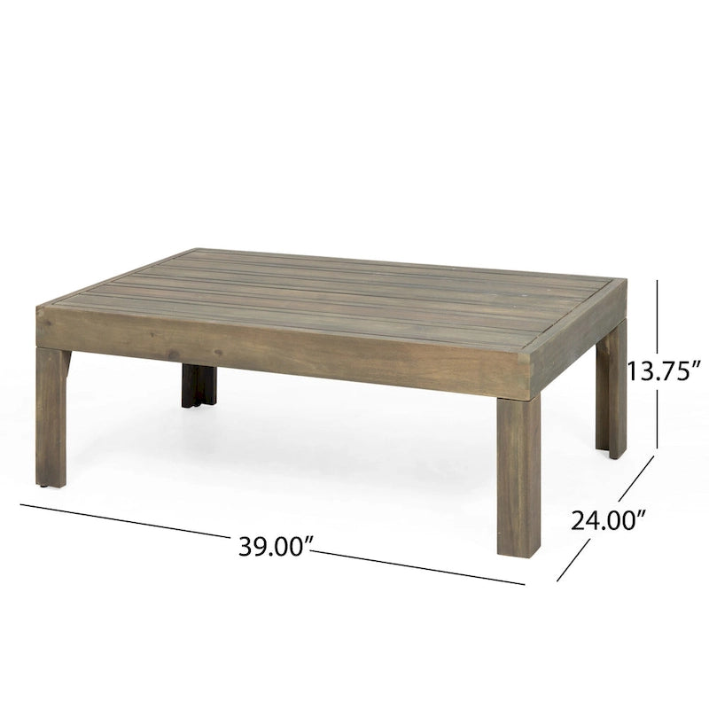 Linwood Acacia Wood and Wicker Outdoor Loveseat and Coffee Table Set with Cushions by Christopher Knight Home