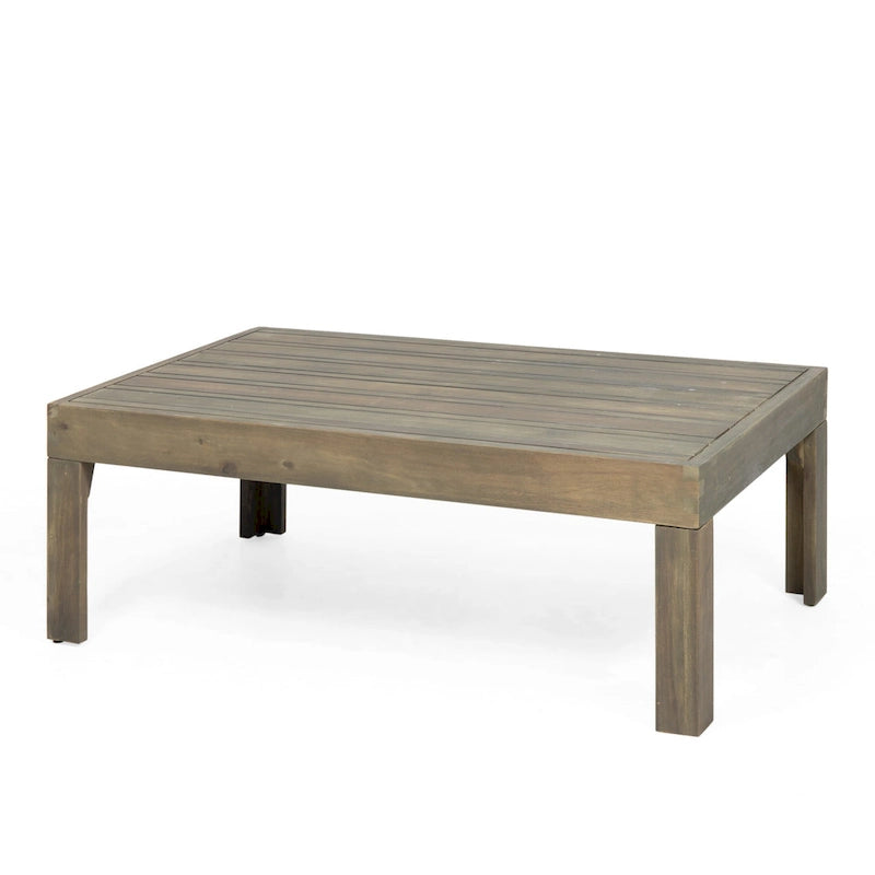 Linwood Acacia Wood and Wicker Outdoor Loveseat and Coffee Table Set with Cushions by Christopher Knight Home