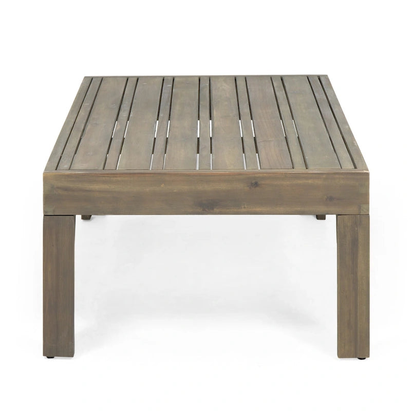 Linwood Acacia Wood and Wicker Outdoor Loveseat and Coffee Table Set with Cushions by Christopher Knight Home