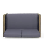 Linwood Acacia Wood and Wicker Outdoor Loveseat and Coffee Table Set with Cushions by Christopher Knight Home