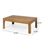 Linwood Acacia Wood and Wicker Outdoor Loveseat and Coffee Table Set with Cushions by Christopher Knight Home