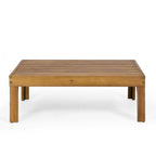 Linwood Acacia Wood and Wicker Outdoor Loveseat and Coffee Table Set with Cushions by Christopher Knight Home