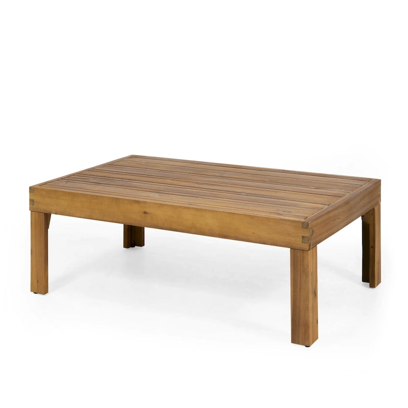 Linwood Acacia Wood and Wicker Outdoor Loveseat and Coffee Table Set with Cushions by Christopher Knight Home