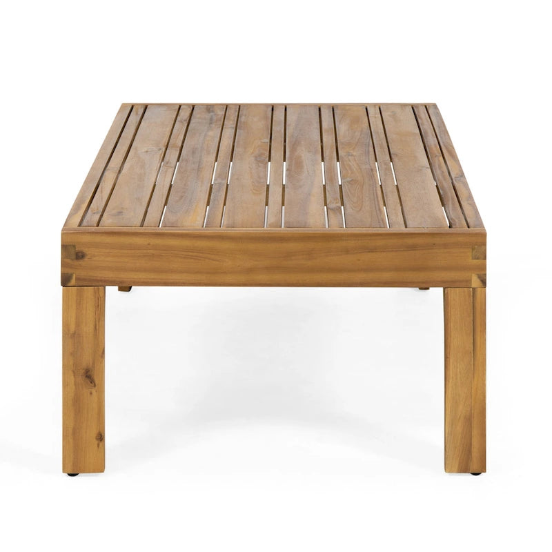 Linwood Acacia Wood and Wicker Outdoor Loveseat and Coffee Table Set with Cushions by Christopher Knight Home