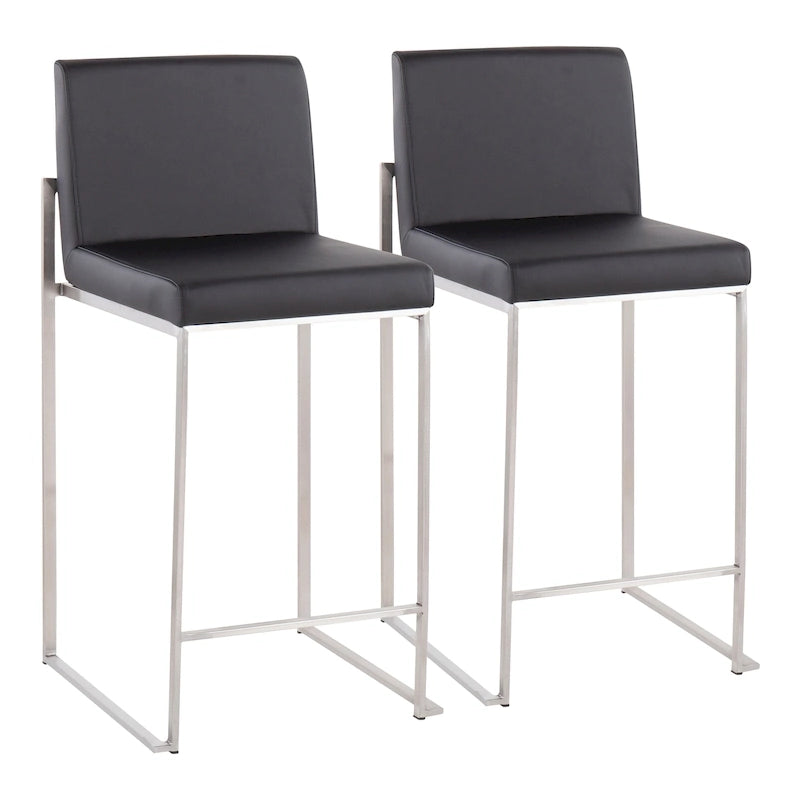 Silver Orchid Forrest High Back Counter Stool - Set of 2