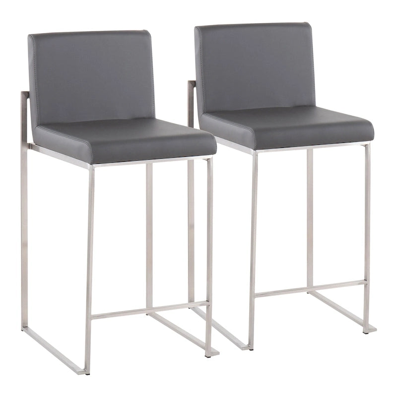 Silver Orchid Forrest High Back Counter Stool - Set of 2