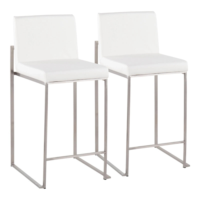 Silver Orchid Forrest High Back Counter Stool - Set of 2