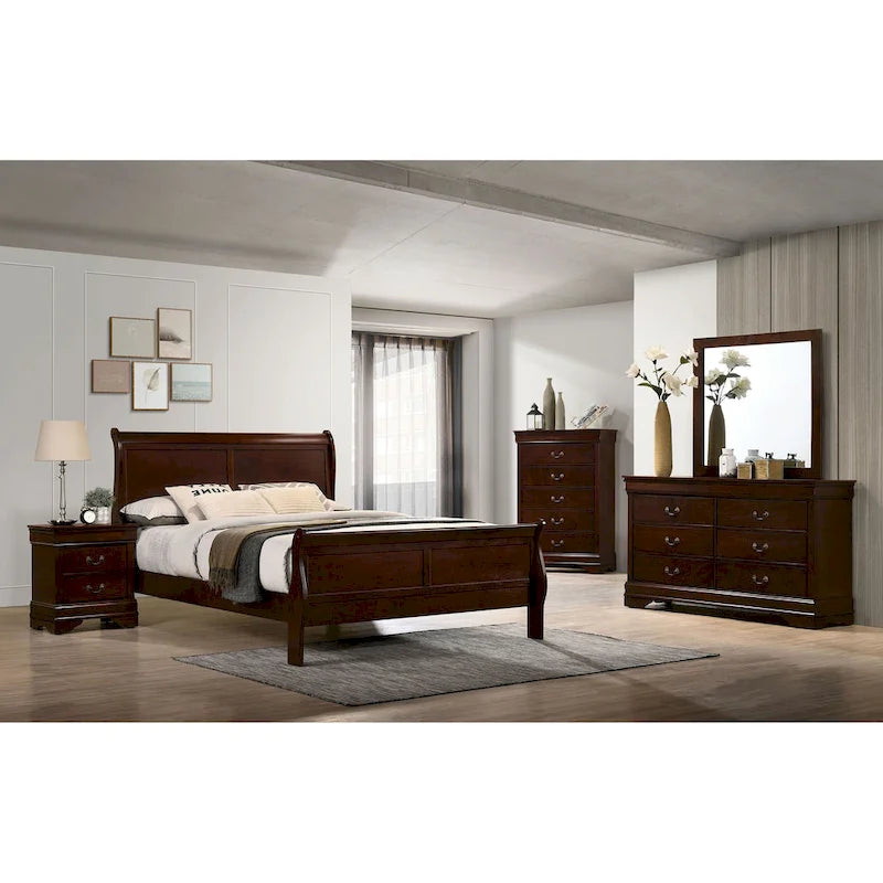 Lavina Transitional 2-piece 8-Drawer Solid Wood Dresser and Mirror Set by