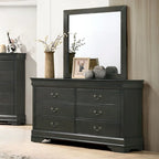Lavina Transitional 2-piece 8-Drawer Solid Wood Dresser and Mirror Set by