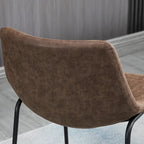 HOMCOM Counter Height Bar Stools Set of 2, Vintage PU Leather Barstools with Footrest for Dining Room, Home Bar, Kitchen