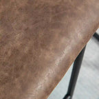 HOMCOM Counter Height Bar Stools Set of 2, Vintage PU Leather Barstools with Footrest for Dining Room, Home Bar, Kitchen