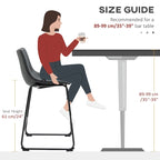 HOMCOM Counter Height Bar Stools Set of 2, Vintage PU Leather Barstools with Footrest for Dining Room, Home Bar, Kitchen