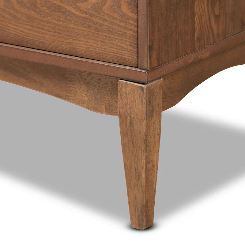 Landis Mid-Century Modern Ash Walnut Finished Wood 6-Drawer Dresser