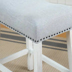 The Gray Barn Barish Backless Saddle Seat Counter Stools (Set of 2)