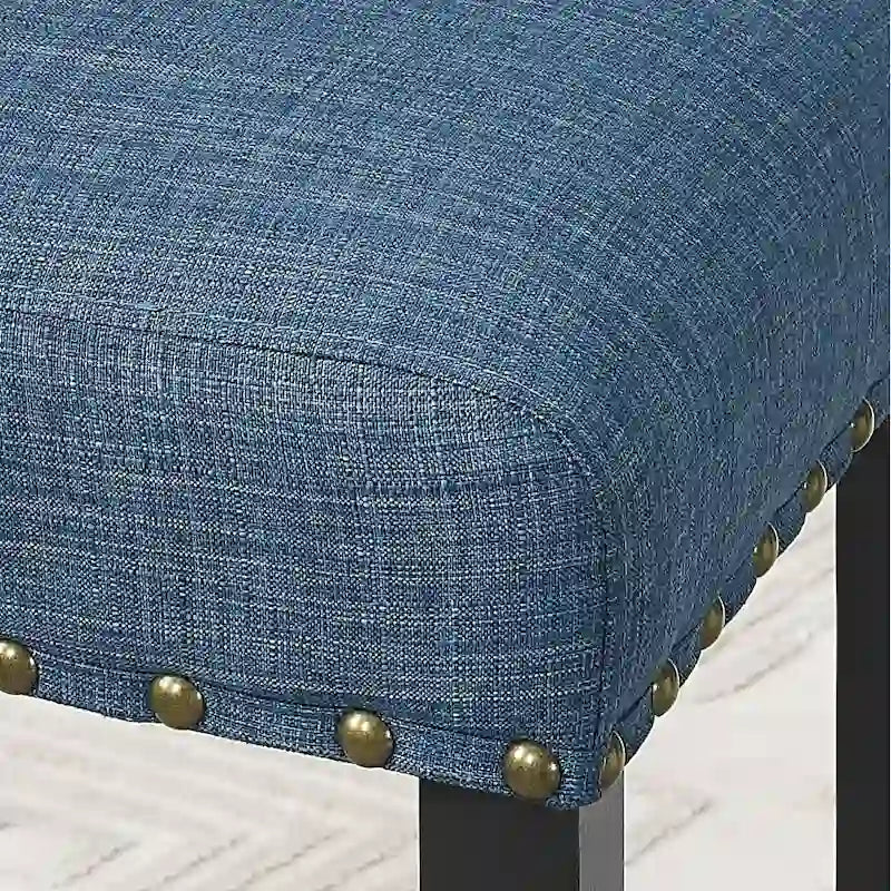 Roundhill Furniture Biony Fabric 29 Bar Stools with Nailhead Trim (Set of 2)