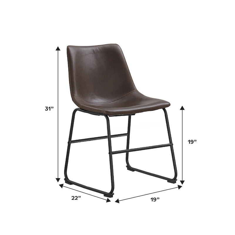Middlebrook Prusiner Faux Leather Dining Chair (Set of 2)