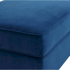 Roundhill Furniture Camero Fabric Cocktail Ottoman in Navy Blue