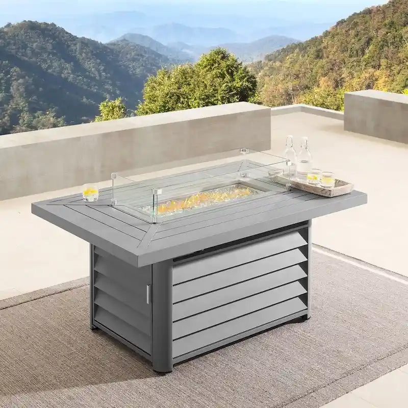 Corvus Martinka 10-pc. Wicker Patio Furniture Set w/ Rectangular Fire Pit