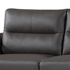 Strick & Bolton Vicente Grey Leather Gel 2-piece Living Room Set