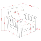 Sedia imbottita Jimo Rustic Oak in tessuto di lino di Furniture of America
