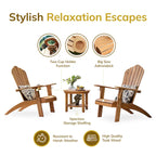 Cambridge Casual Sherwood Set di 3 Mobili da Salotto Adirondack in Teak