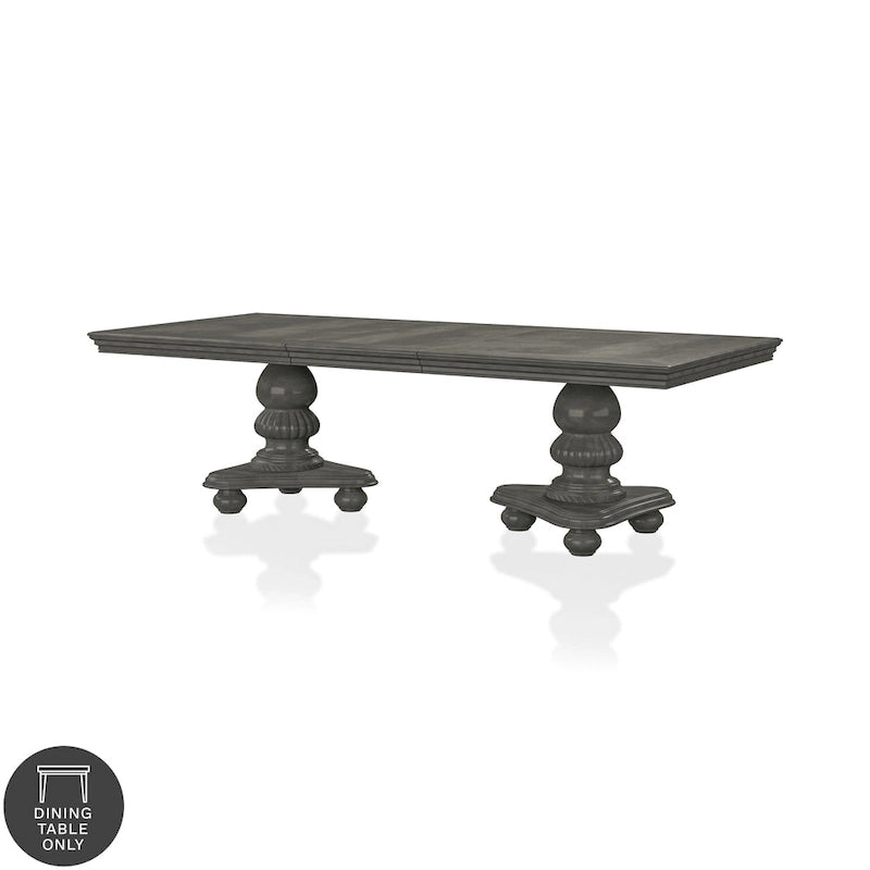 Tavolo da pranzo espandibile Tima di Furniture of America, grigio, in legno, 261 cm