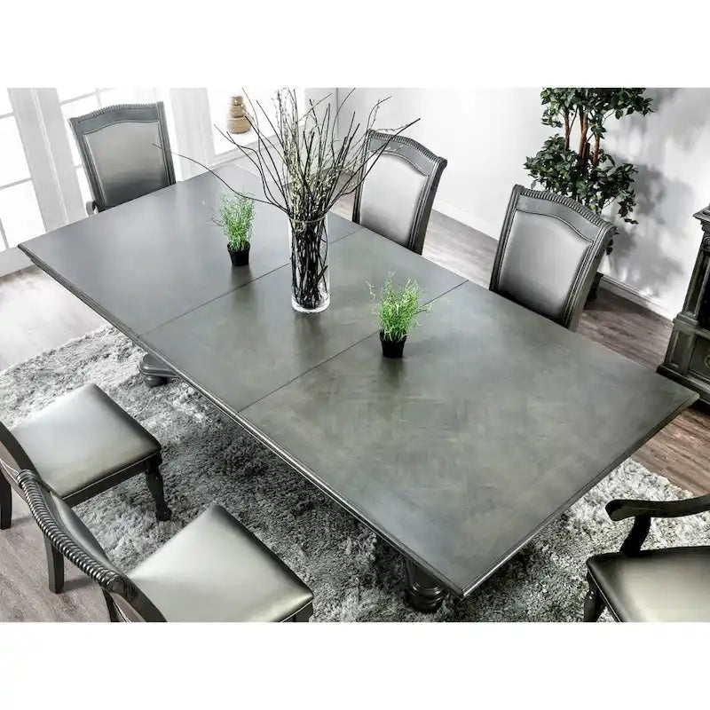 Tavolo da pranzo espandibile Tima di Furniture of America, grigio, in legno, 261 cm