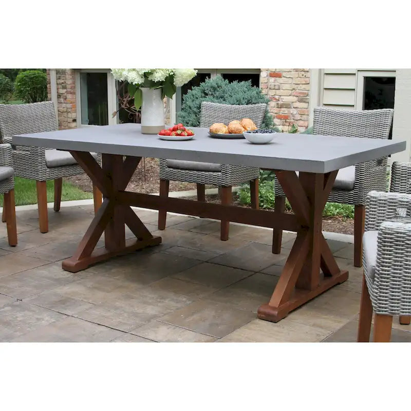 Set da pranzo Nadine 7 pezzi in composito ed eucalipto