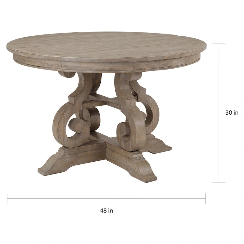 The Gray Barn Manderley Traditional Dove Tail Grey 48-inch Round Dining Table - dove tail grey - dove tail grey