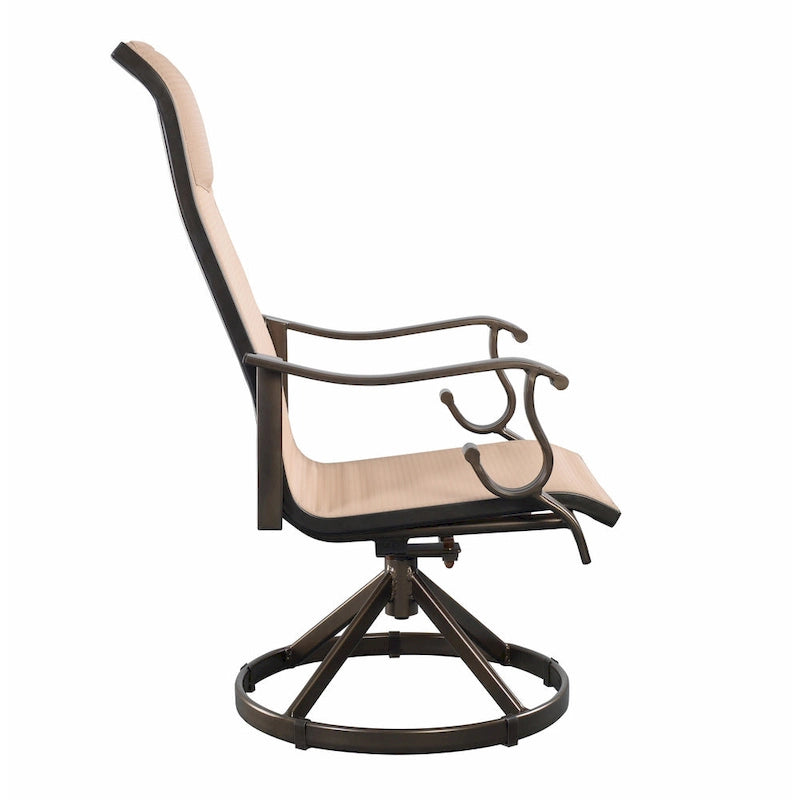Set di 2 sedie da pranzo girevoli a dondolo Westin Sling Patio - Bronzo/Marrone chiaro