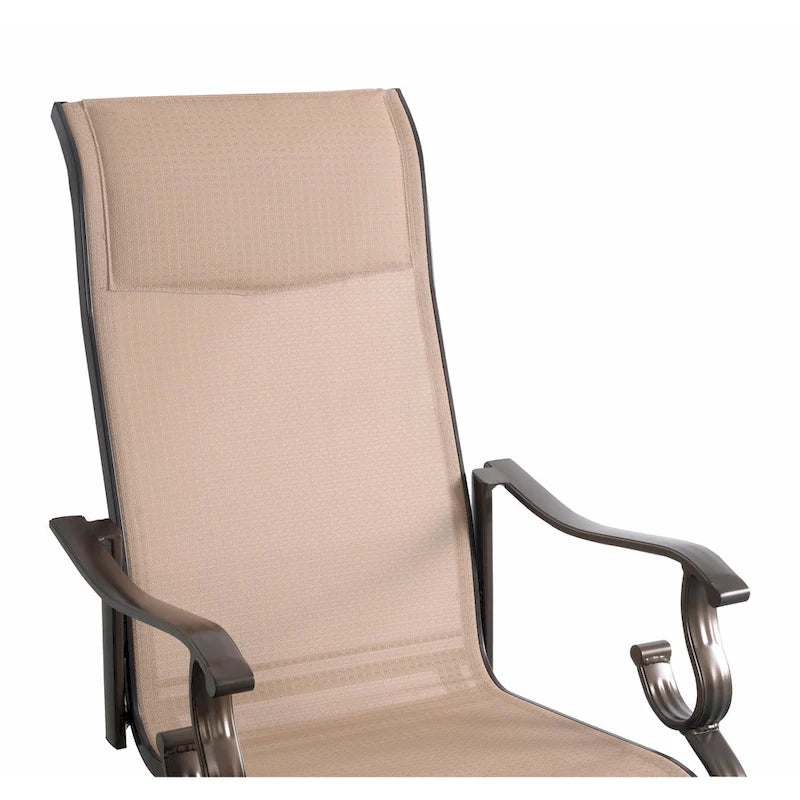 Set di 2 sedie da pranzo girevoli a dondolo Westin Sling Patio - Bronzo/Marrone chiaro