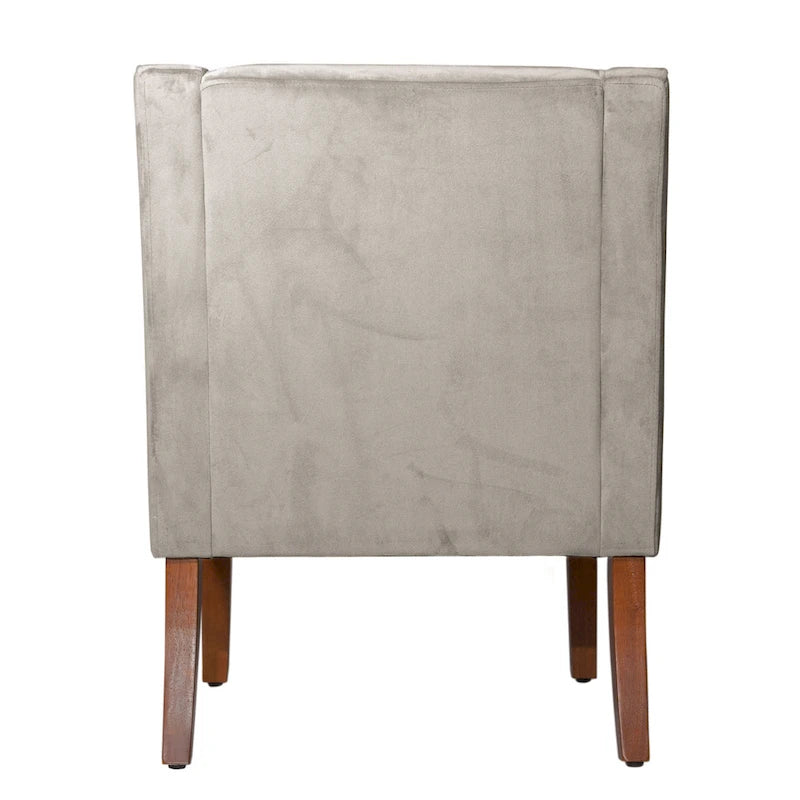 Porch & Den Lyric Dove Grey Velvet Swoop Arm Accent Chair