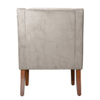 Porch & Den Lyric Dove Grey Velvet Swoop Arm Accent Chair
