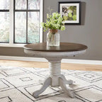 Carolina Crossing Antique Honey White Pedestal Table Set