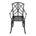 Outdoor 2-Piece Patio Chair Set, Cast Aluminum, Black with Gold-painted Edge