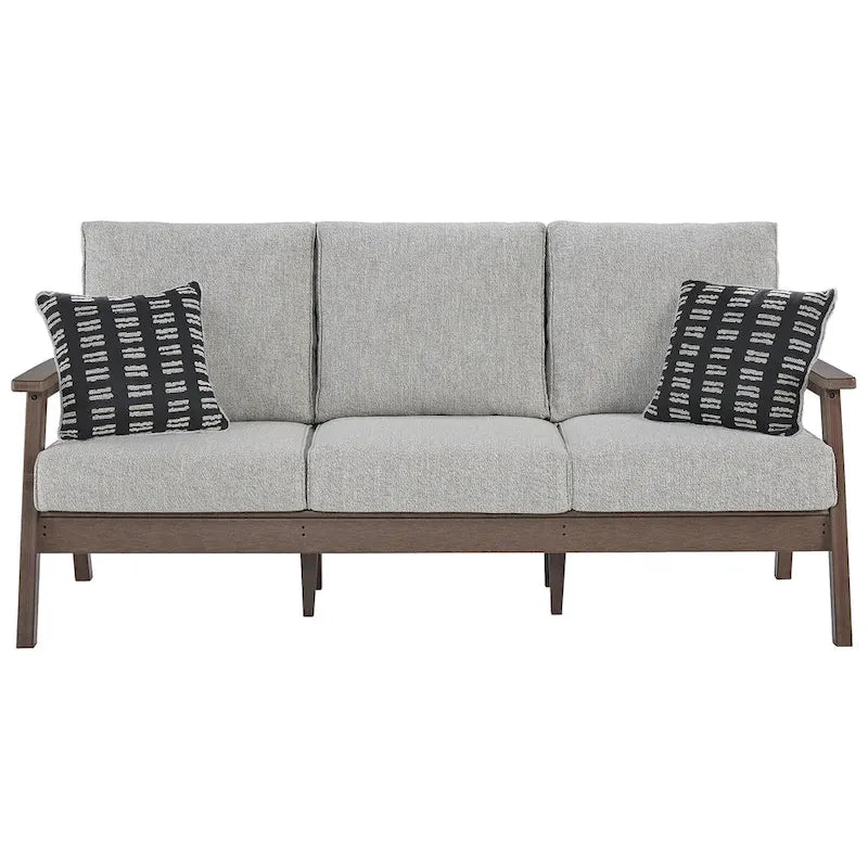 Signature Design by Ashley Emmeline Outdoor Poly All Weather Sofa with Cushion - 80W x 34D x 34H