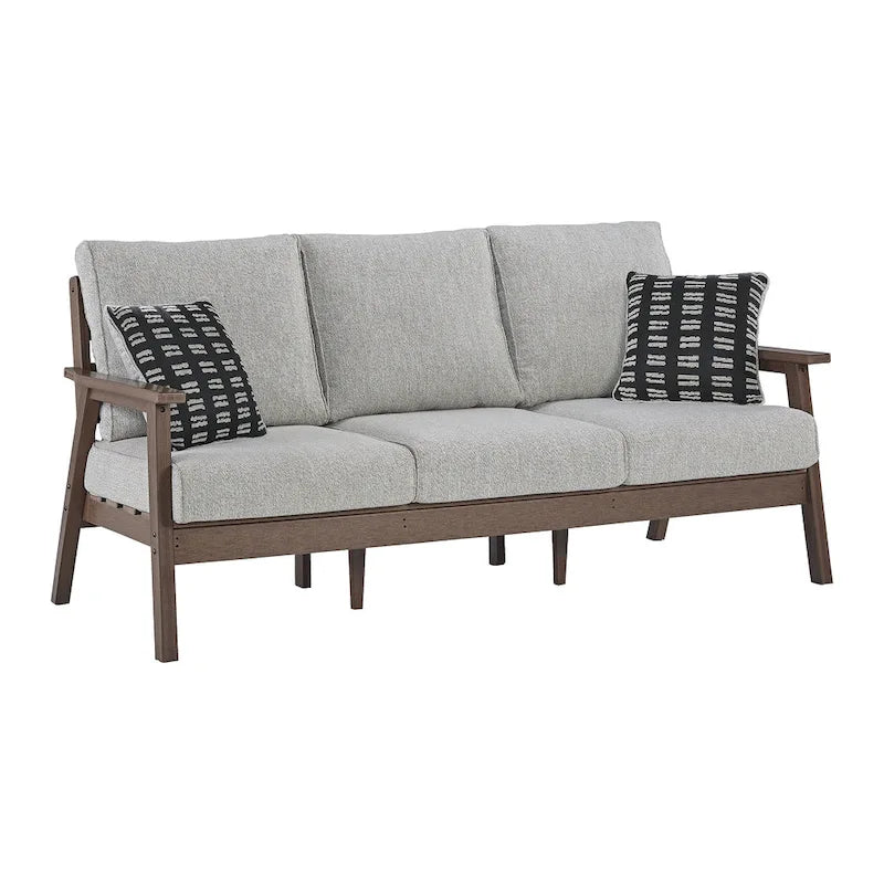 Signature Design by Ashley Emmeline Outdoor Poly All Weather Sofa with Cushion - 80W x 34D x 34H