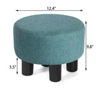 Adeco Modern Small Round Seat Fabric Ottoman Footrest Footstool Room