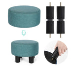 Adeco Modern Small Round Seat Fabric Ottoman Footrest Footstool Room