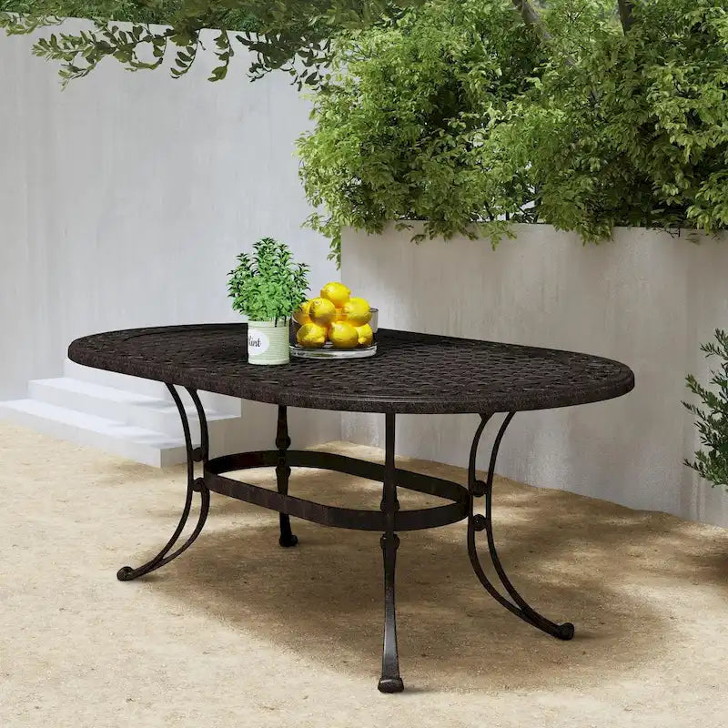 Sanibel 72 Oval Cast Aluminum Outdoor Dining Table by Homestyles
