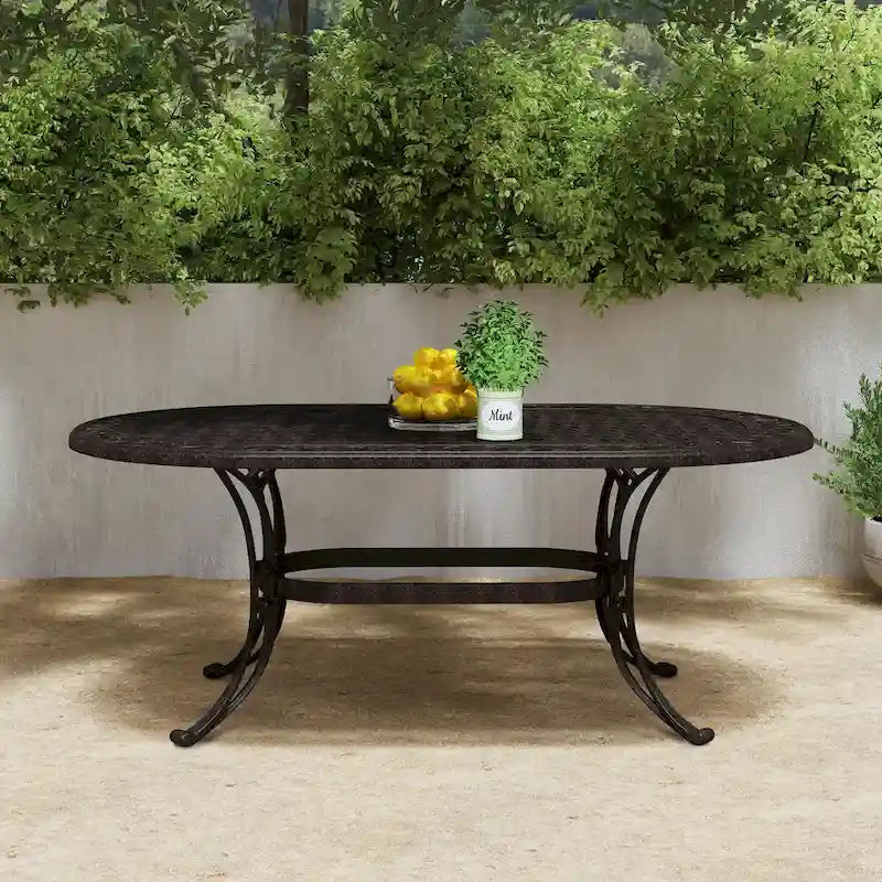 Sanibel 72 Oval Cast Aluminum Outdoor Dining Table by Homestyles