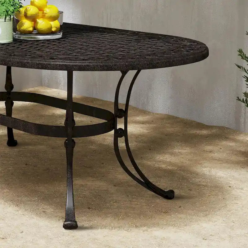 Sanibel 72 Oval Cast Aluminum Outdoor Dining Table by Homestyles